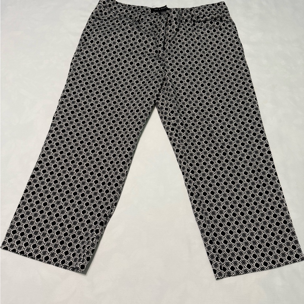 Zac & Rachel Black and White Dress Pants with Geometric Pattern
